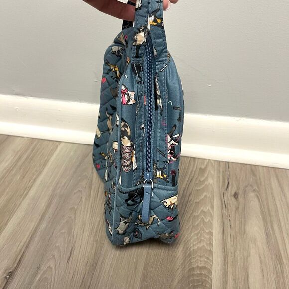 Vera Bradley Lunch Bag Women’s OS Iconic Blue Quilted Cat’s Meow Zip Bunch NWT - Picture 4 of 9
